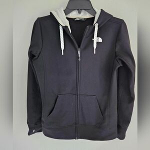 The North Face Black Zip-Up Hoodie with White Hood Lining